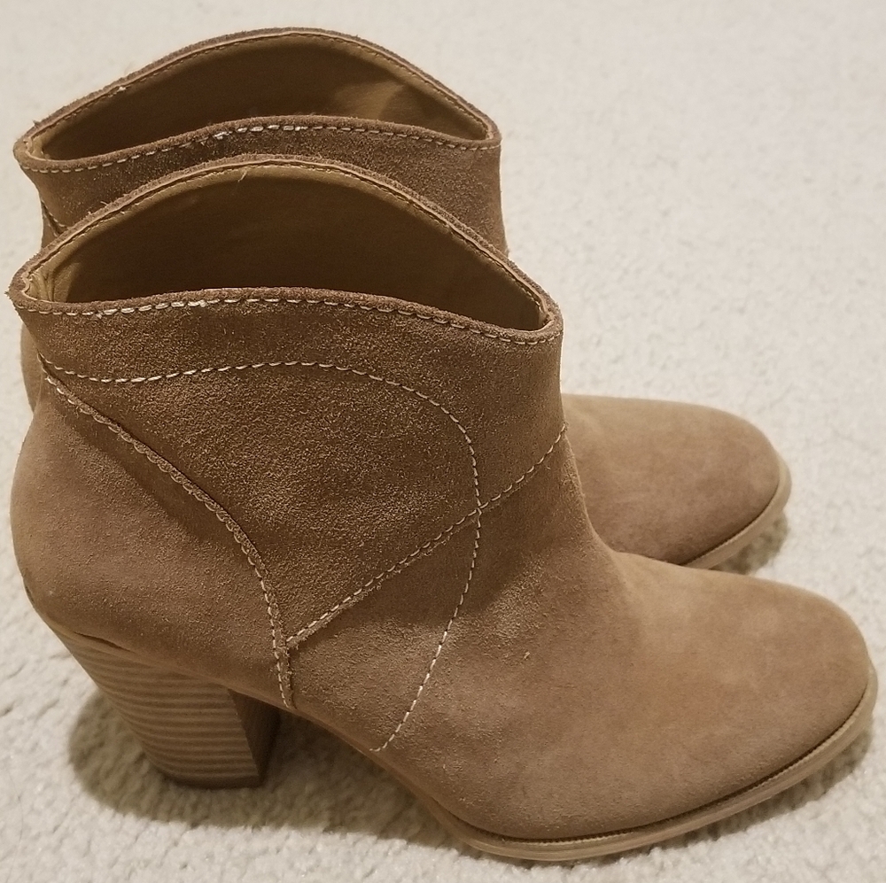 Sole Society Alba Suede Block Heel Ankle Boots